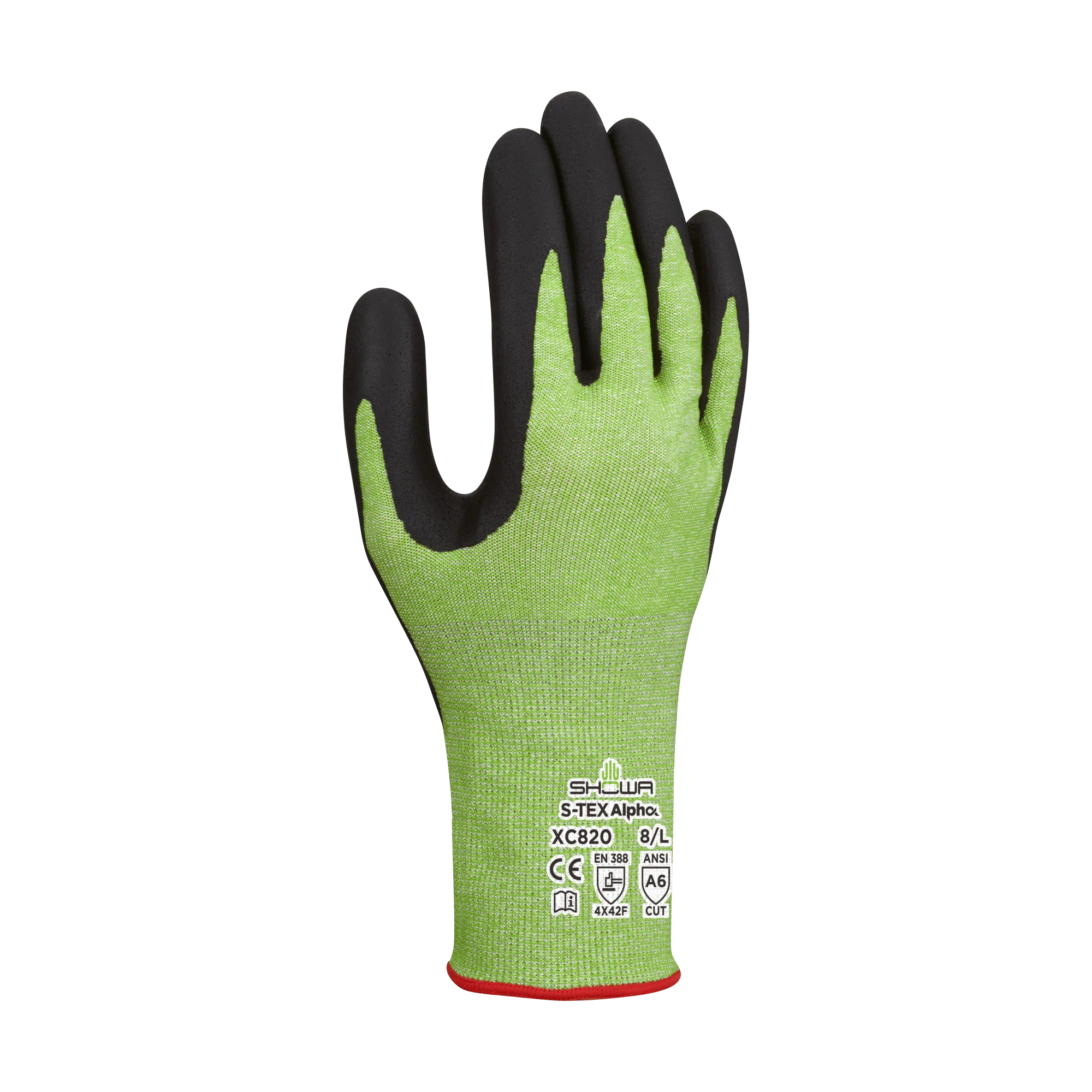 SHOWA XC820 S-Tex Alpha Lightweight High Cut Resistant Nitrile Foam Palm Work Gloves